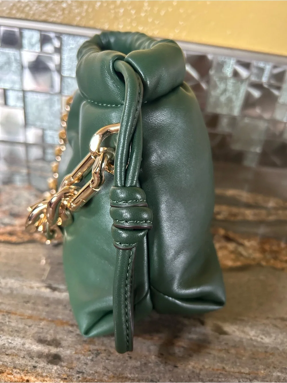 Michael Kors Green Women's Cross body Bag with Gold Chain